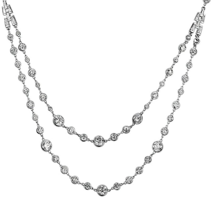 Jewelry Christopher Designs Diamond Necklaces & Pendants | Christopher Designs Platinum Diamond Strand Necklace