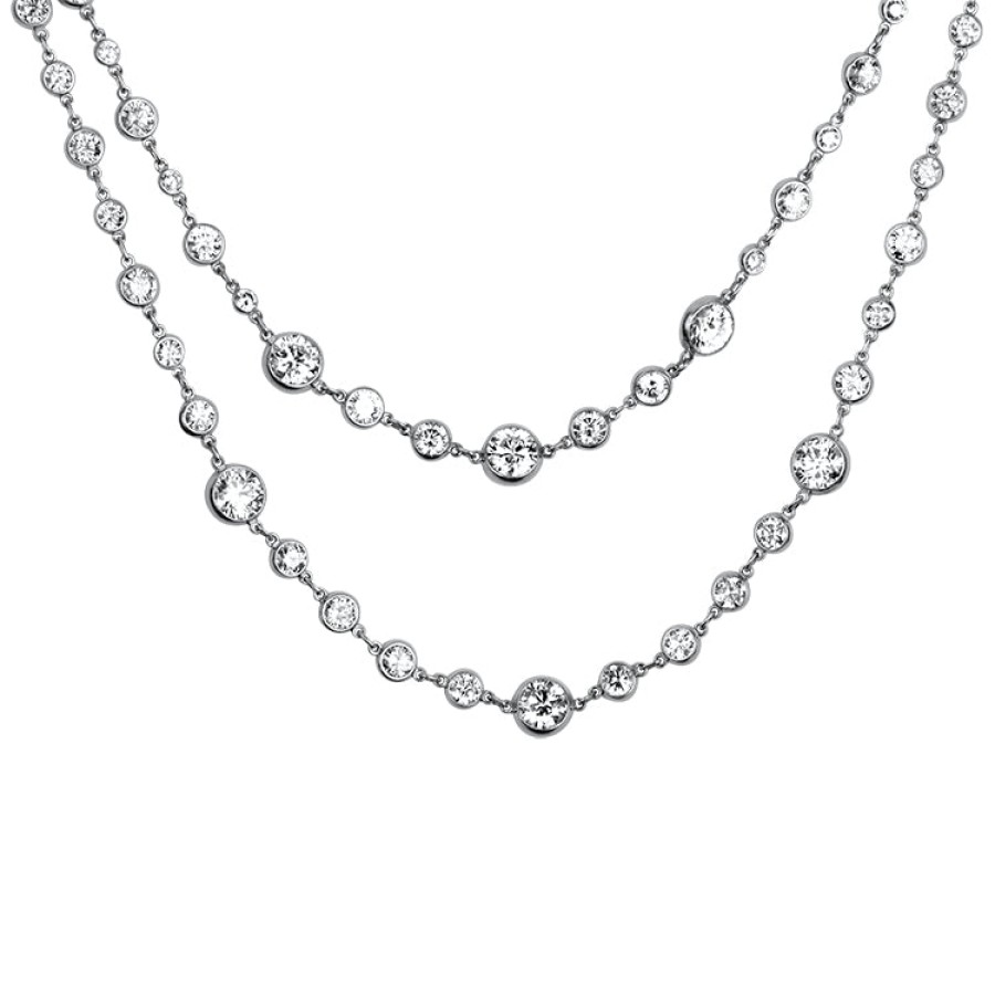 Jewelry Christopher Designs Diamond Necklaces & Pendants | Christopher Designs Platinum Diamond Strand Necklace