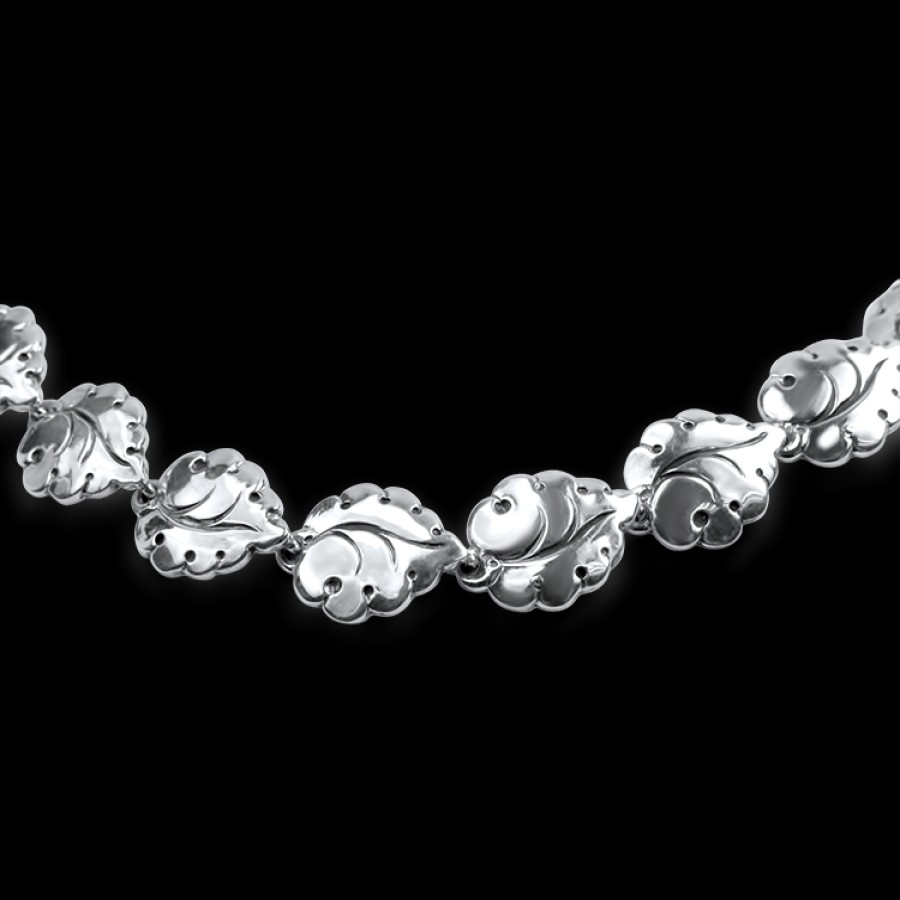 Estate PAGE Estate | Estate Sterling Silver Leaf Link Necklace