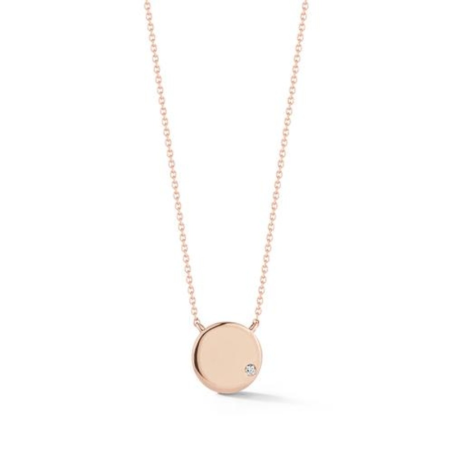 Jewelry Dana Rebecca Designs Diamond Necklaces & Pendants | Dana Rebecca Designs Lulu Jack Gold Disc Necklace - Rose Gold