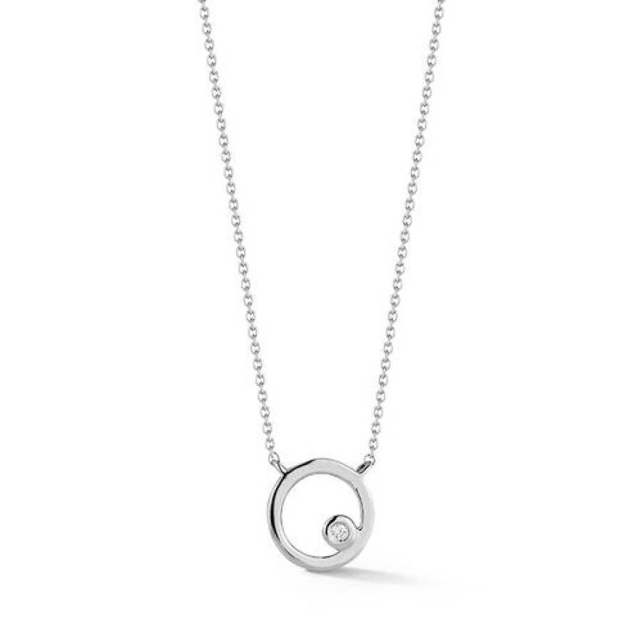 Jewelry Dana Rebecca Designs Diamond Necklaces & Pendants | Dana Rebecca Designs Lulu Jack Open Disc Bezel Necklace - White Gold