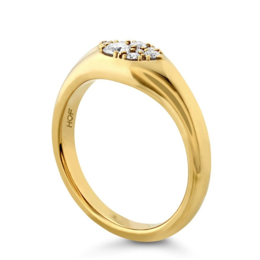 Jewelry Hearts on Fire Diamond Rings | Hearts On Fire 18K Yellow Gold Tessa Navette Diamond Signet Ring