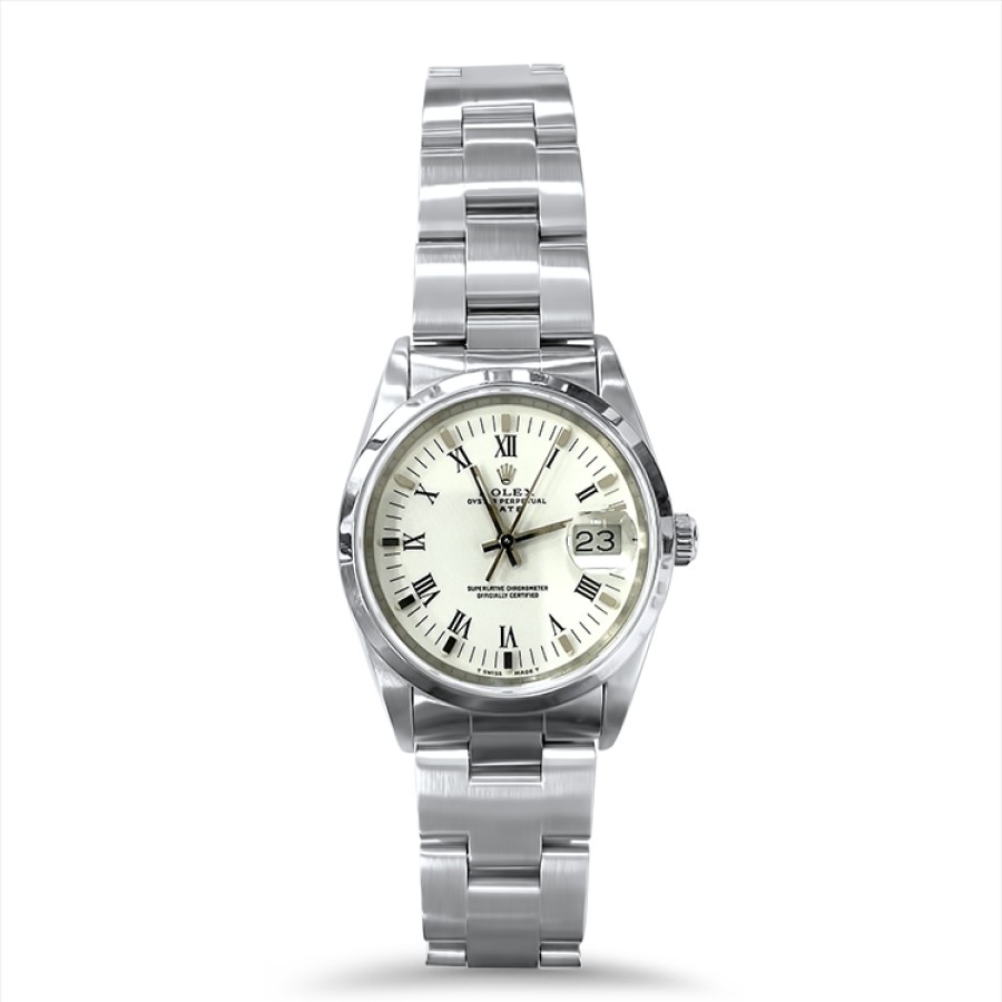 Watches Pre-Owned Rolex | Pre-Owned Rolex Stainless-Steel Oyster Perpetual Date 34