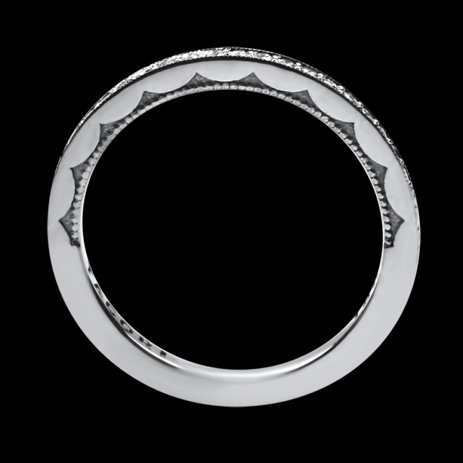 Estate Tacori | Tacori Estate 18K White Gold Sculped Crescent Diamond Band