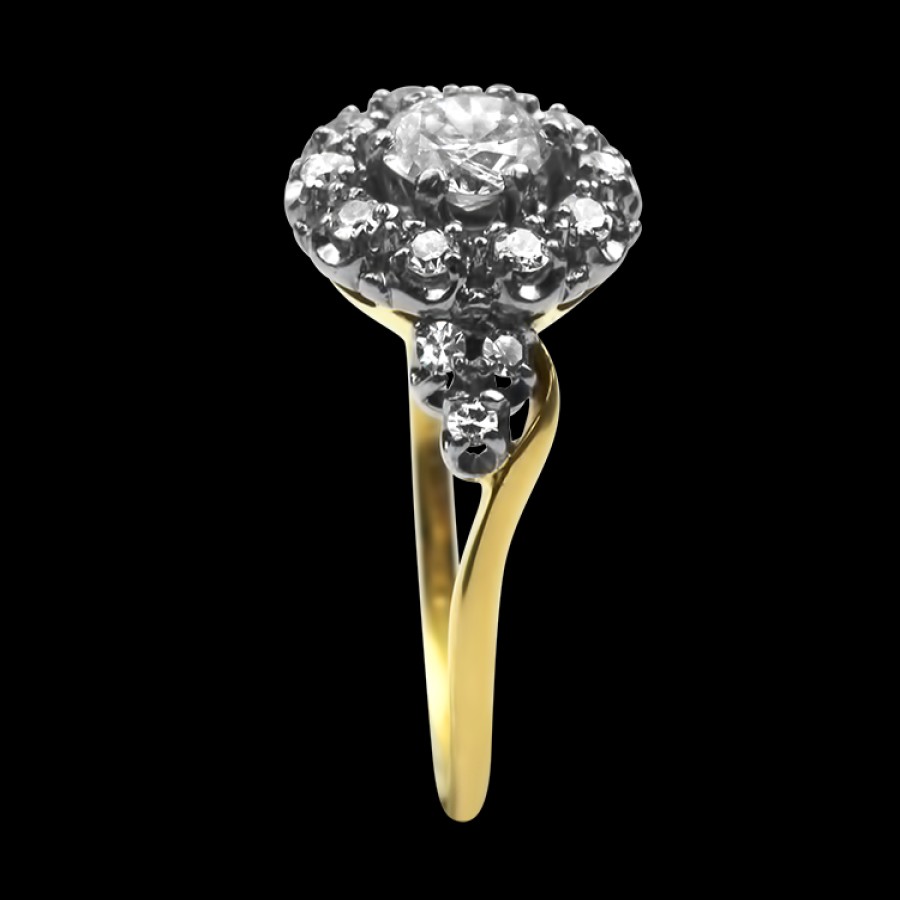 Estate PAGE Estate | Estate 14K Yellow & White Gold Diamond Halo Ring