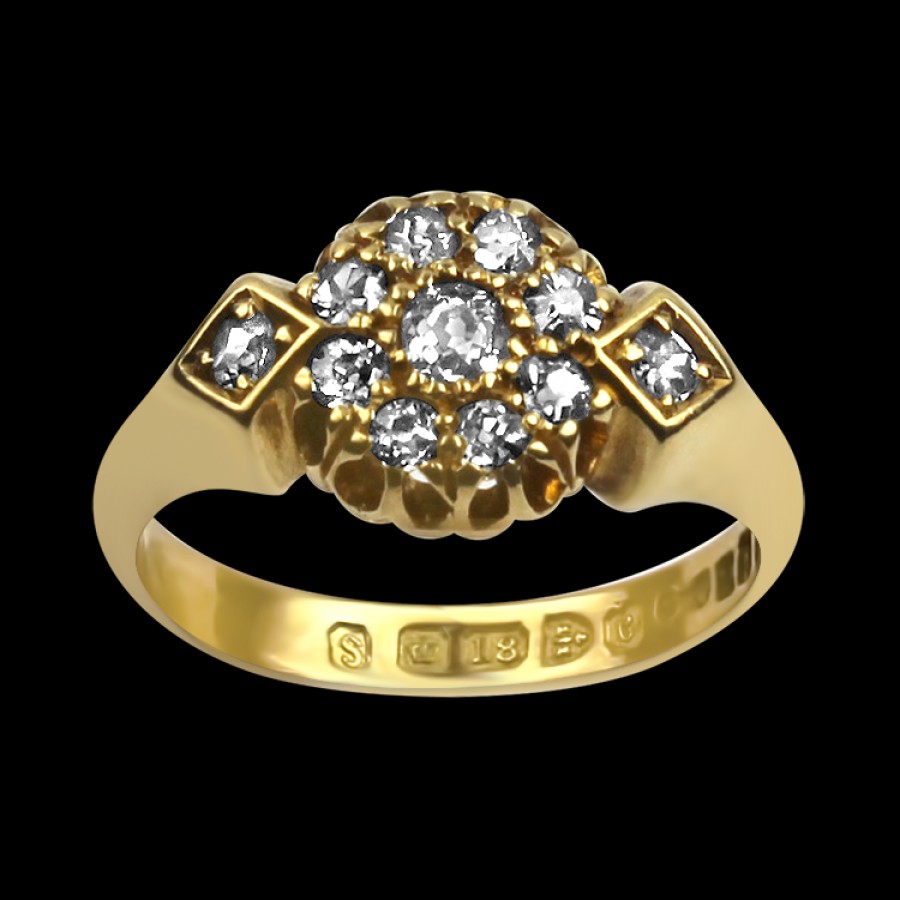 Estate PAGE Estate | Estate 18K Yellow Gold Antique Diamond Cluster Ring