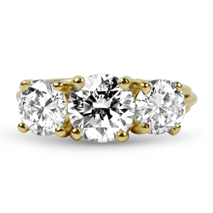 Estate PAGE Estate | Estate 18K Yellow Gold 1.30Cts Three-Stone Diamond Engagement Ring