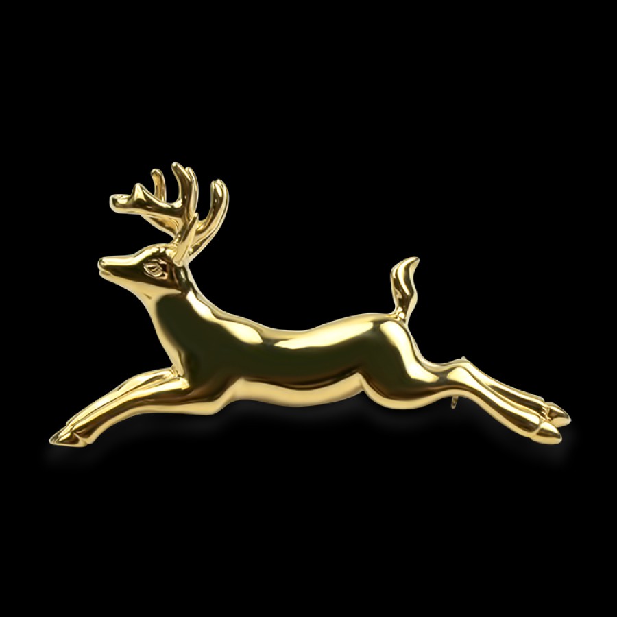 Estate PAGE Estate | Estate 14K Yellow Gold Reindeer Brooch