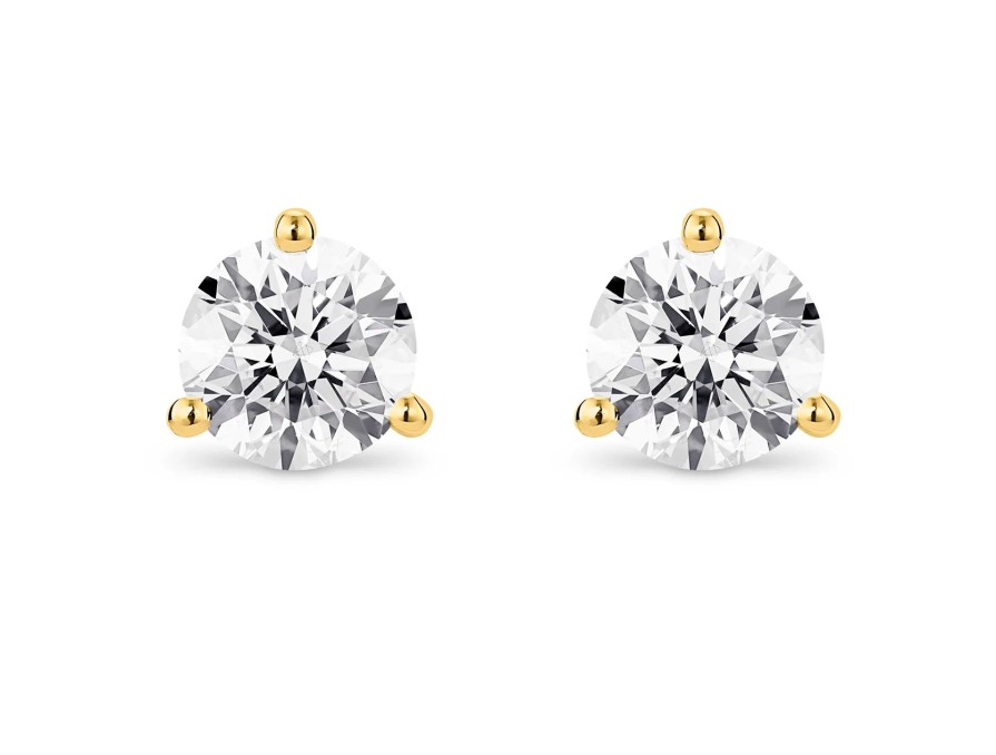 Jewelry Lightbox Stud Earrings | Lightbox Lab-Grown Yellow Gold Diamond Studs - 2Ctw