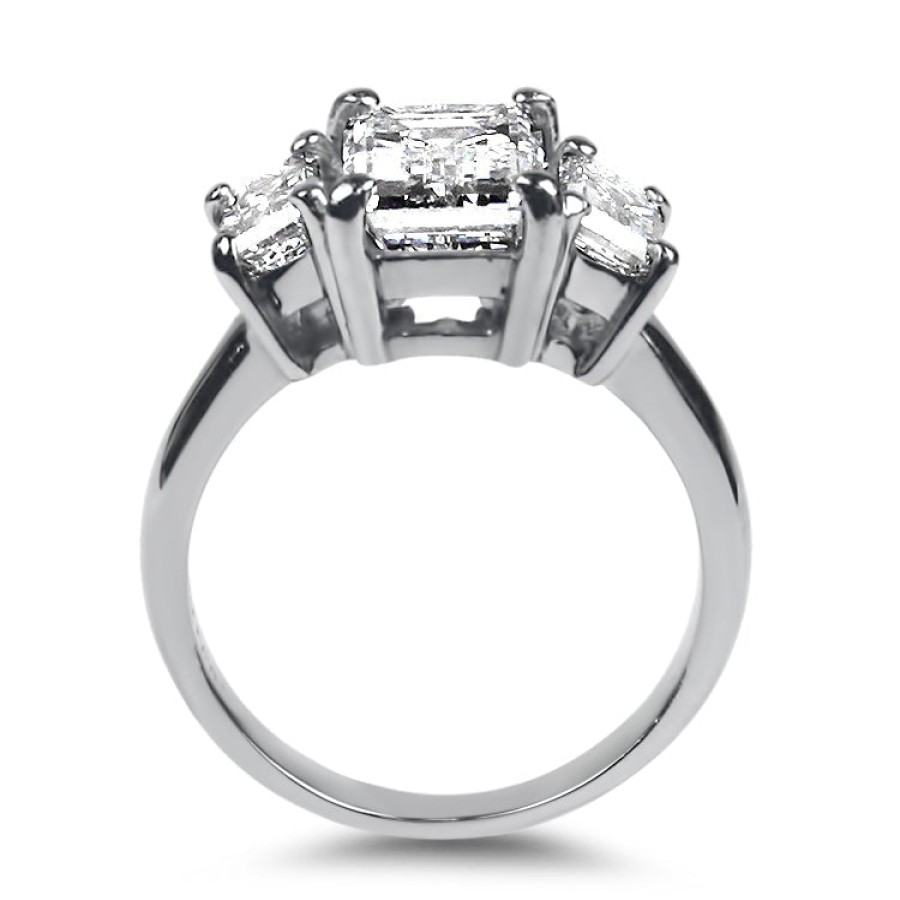 Estate PAGE Estate | Estate Platinum Emerald Cut Three-Stone Diamond Ring