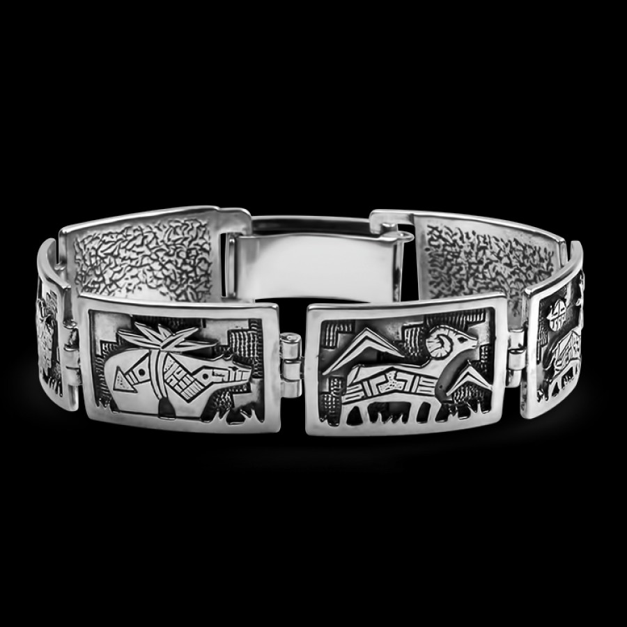 Estate PAGE Estate | Estate Sterling Silver Animal Motif Link Bracelet