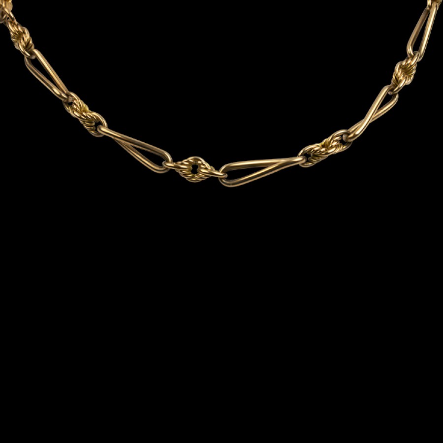 Estate PAGE Estate | Estate Antique 9K Yellow Gold Fancy Link Watch Chain