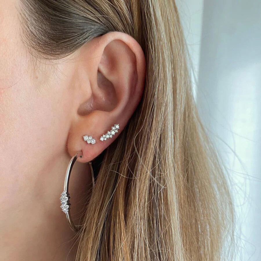 Jewelry Dana Rebecca Designs Diamond Earrings | Dana Rebecca Designs Vivian Lily Array Climber Earrings - White Gold