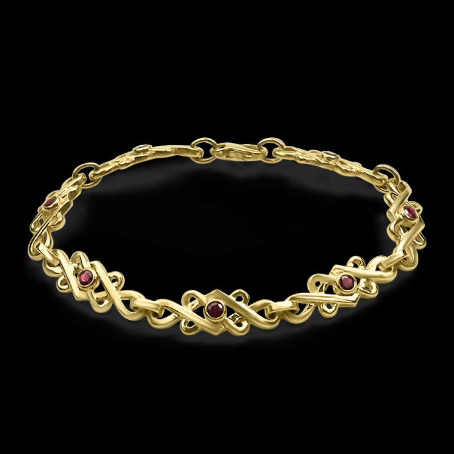 Estate PAGE Estate | Estate 14K Yellow Gold Ruby Bracelet