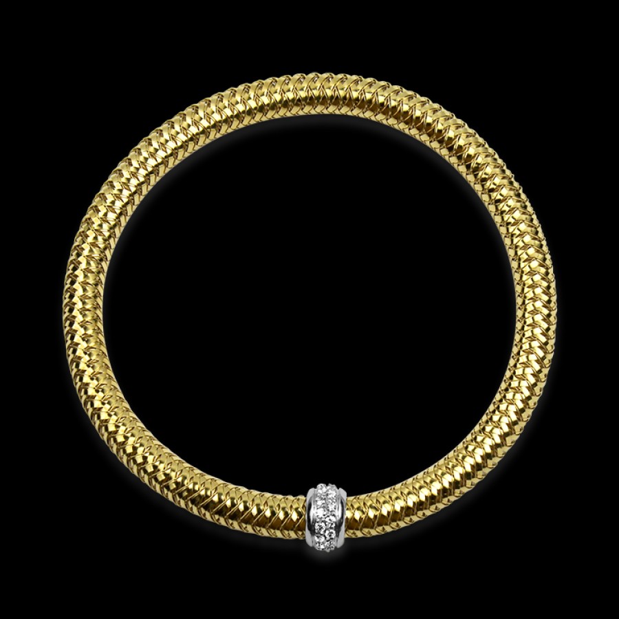 Estate Roberto Coin | Estate Roberto Coin Primavera Collection 18K White & Yellow Gold Brace