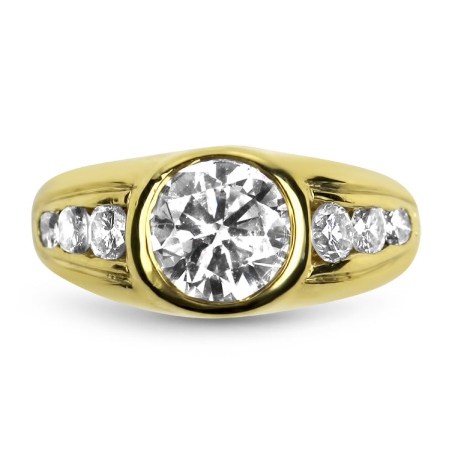 Estate PAGE Estate | Estate 14K Yellow Gold Round Brilliant Cut 1.63Cts. Diamond Ring