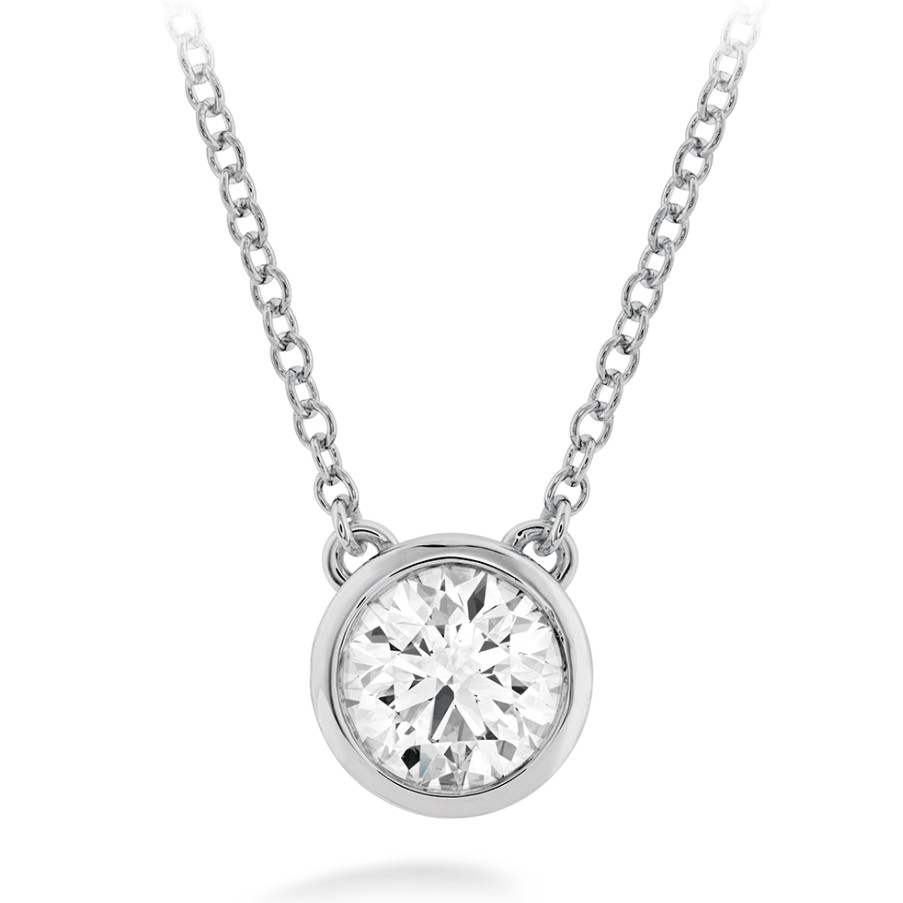 Jewelry Hearts on Fire Diamond Necklaces & Pendants | Hearts On Fire 18K White Gold Hof Classic Bezel Solitaire Pendant - .5