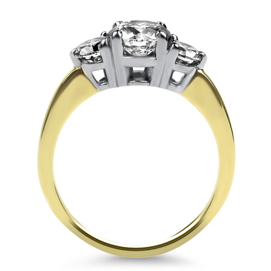 Estate PAGE Estate | Estate 14K Yellow And White Gold 1.08Cts Three Stone Diamond Ring