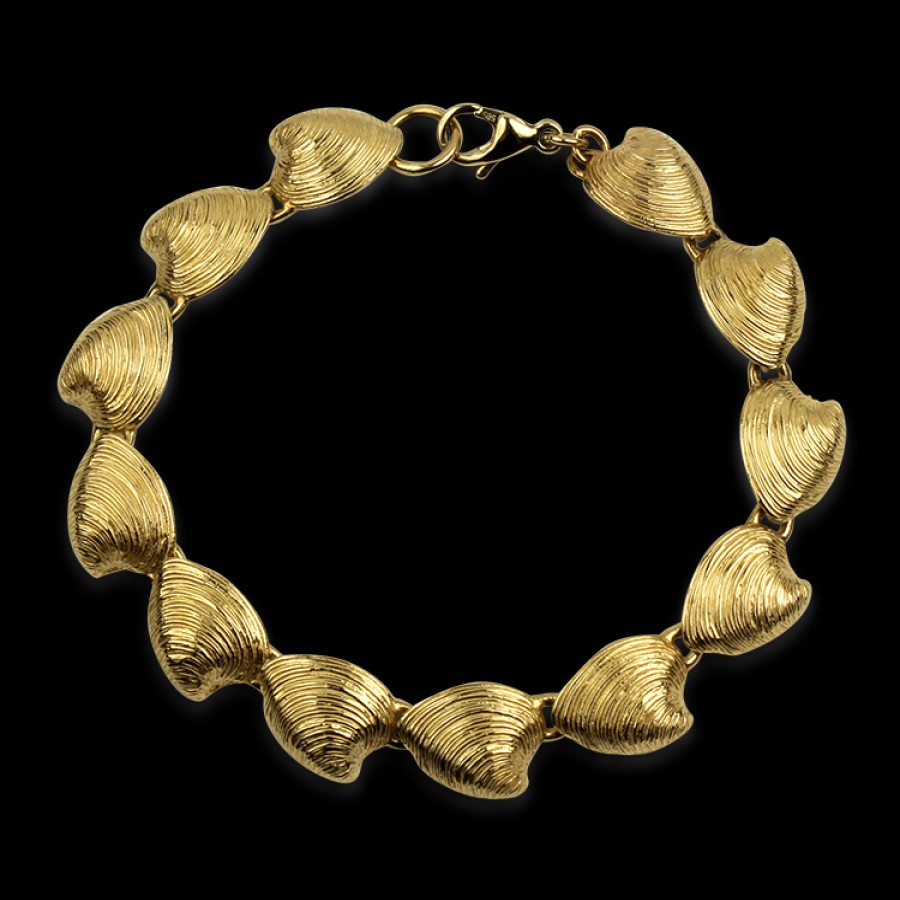 Estate PAGE Estate | Estate 14K Yellow Gold Clam Shell Link Bracelet