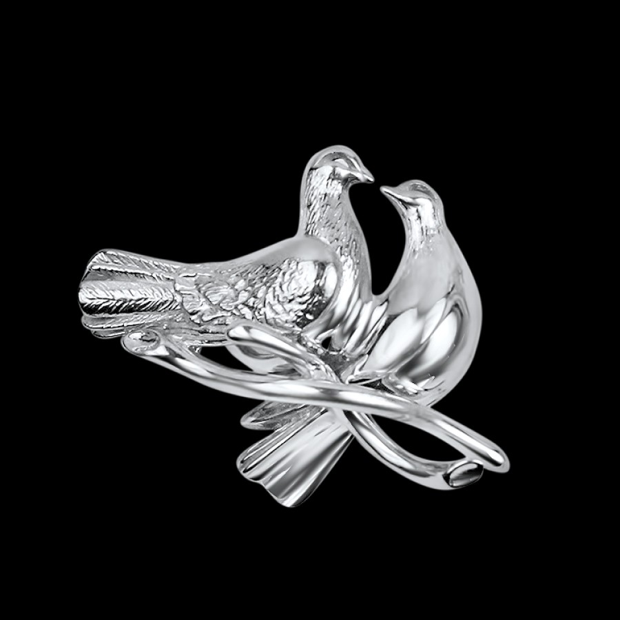 Estate PAGE Estate | Estate 14K White Gold Soul Mate Doves Brooch