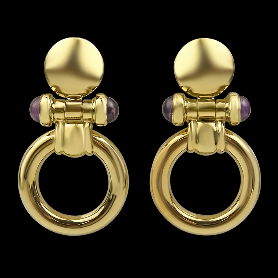 Estate PAGE Estate | Estate 14K Yellow Gold Dangle Amethyst Earrings