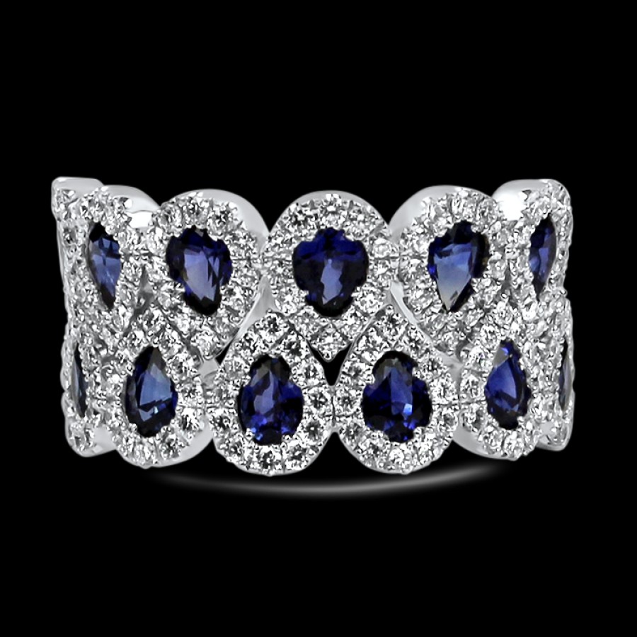 Estate PAGE Estate | Estate 18K White Gold Sapphire & Diamond Ring