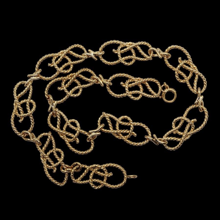 Estate A.G.A Correa | Estate 14K Yellow Gold A.G.A Correa "Bowline" 16-Inch Necklace