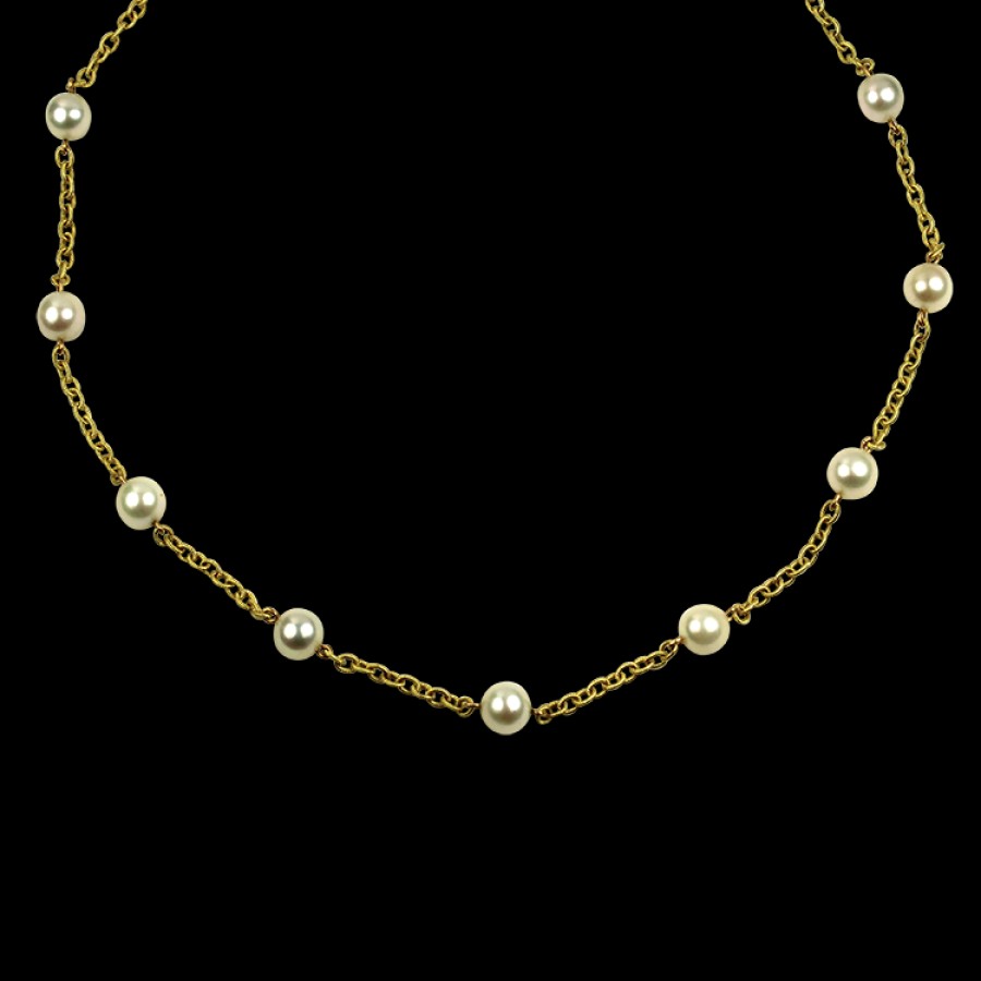 Estate PAGE Estate | Estate 18K Yellow Gold Pearl Necklace