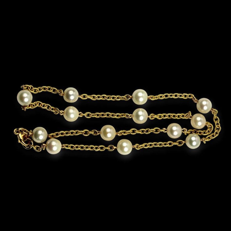 Estate PAGE Estate | Estate 18K Yellow Gold Pearl Necklace