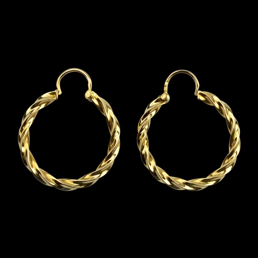 Estate PAGE Estate | Estate 18K Yellow Gold Twisted Hoop Earrings