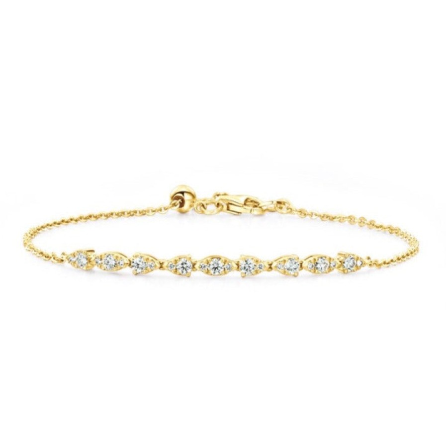 Jewelry Hearts on Fire Diamond Bracelets | Hearts On Fire 18K Yellow Gold Aerial Dewdrop Diamond Bracelet