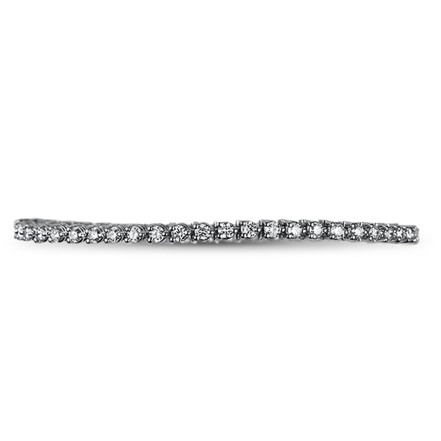 Jewelry Sincerely, Springer's Tennis + Line Bracelets | Sincerely, Springer'S White Gold Three Prong "Martini" Diamond Tennis