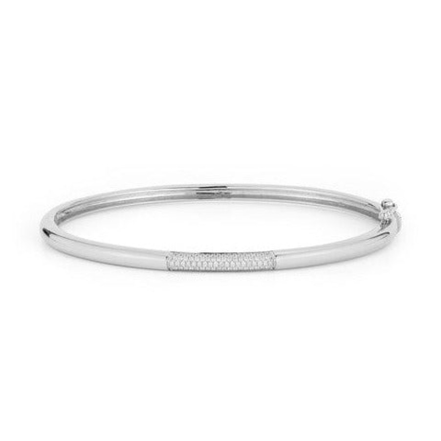 Jewelry Dana Rebecca Designs Cuff Bracelets | Dana Rebecca Designs Cynthia Rose Pave Dome Cuff Bracelet - White Gold