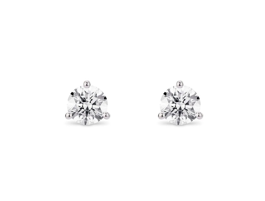 Jewelry Lightbox Stud Earrings | Lightbox Lab-Grown White Gold Diamond Studs - 1Ctw