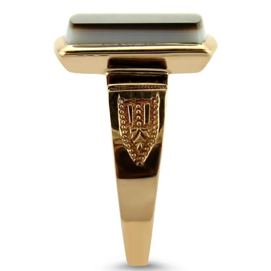 Estate PAGE Estate | Estate 10K Rose Gold Sardonyx Tablet Ring