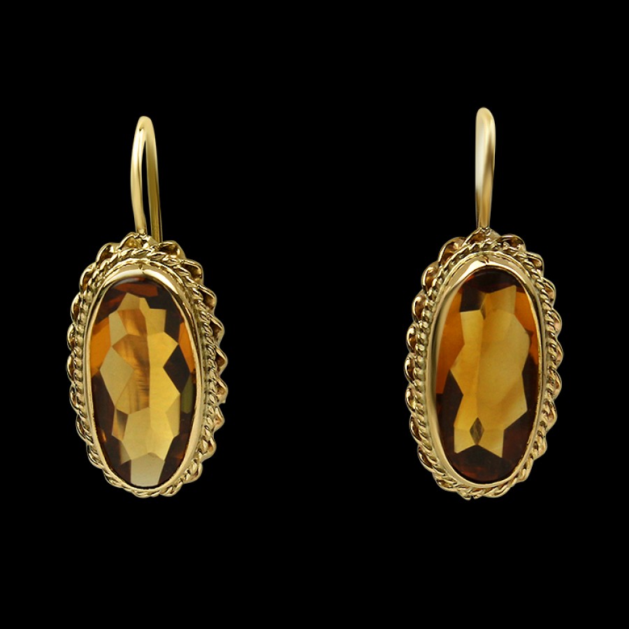 Estate PAGE Estate | Estate 14K Yellow Gold Citrine Drop Earrings