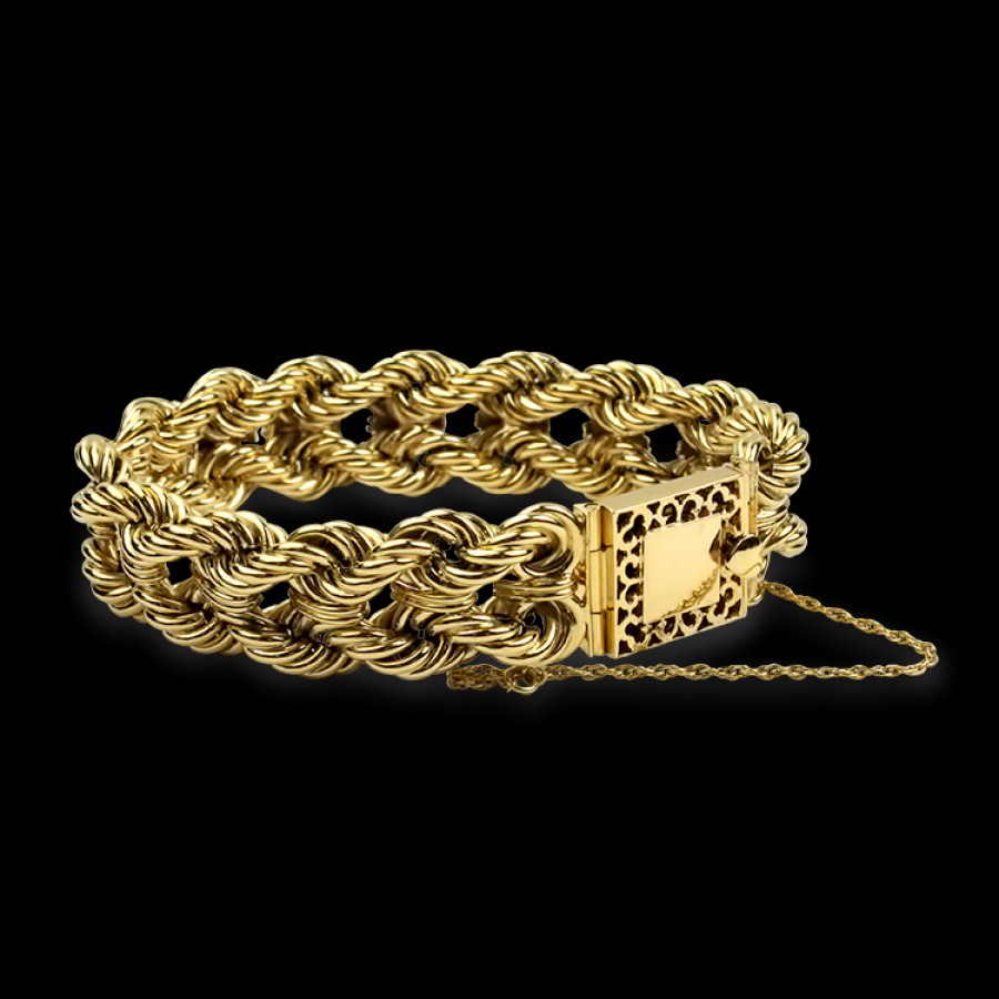 Estate PAGE Estate | Estate 14K Yellow Gold Double Rope Link Bracelet