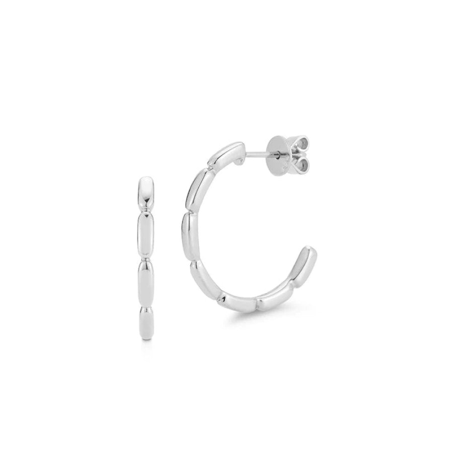 Jewelry Dana Rebecca Designs Diamond Earrings | Dana Rebecca Designs Melody Eden Gold Bar Hoops - White Gold