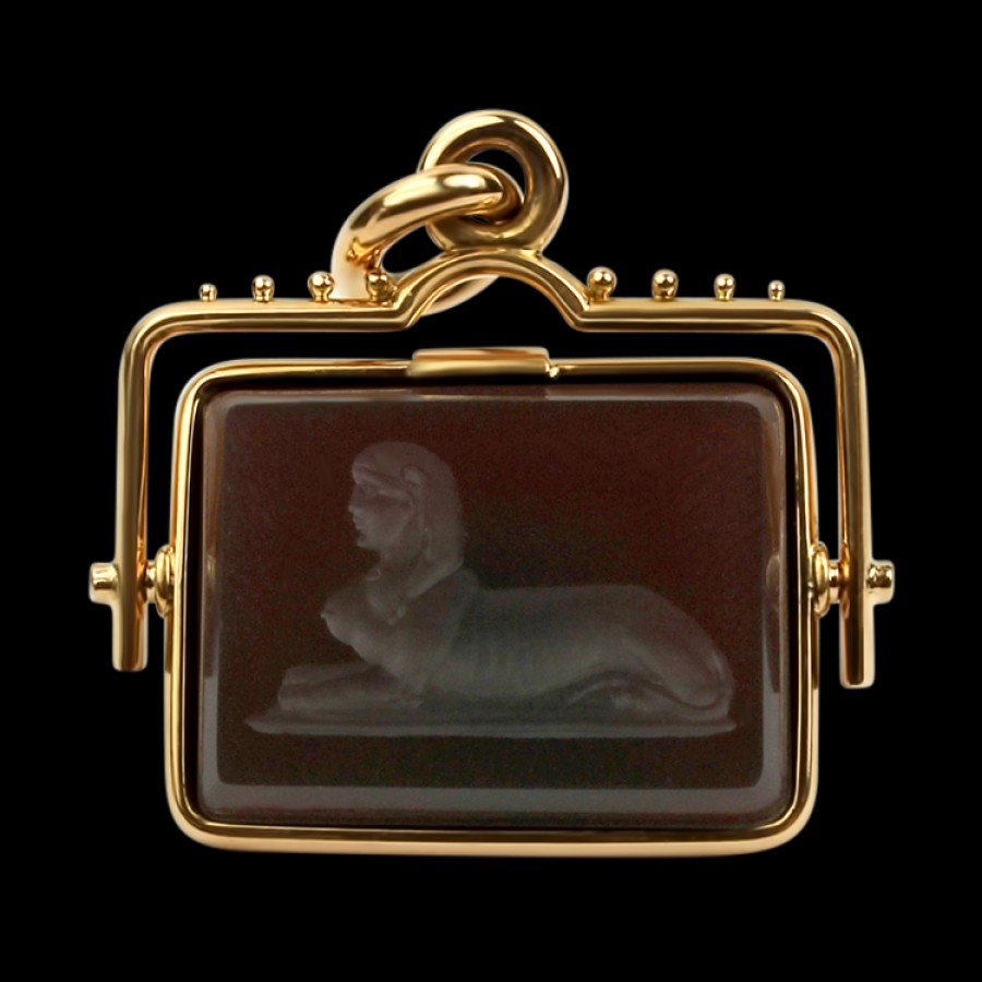 Estate PAGE Estate | Estate 14K Rose Gold Carnelian Intaglio Pendant