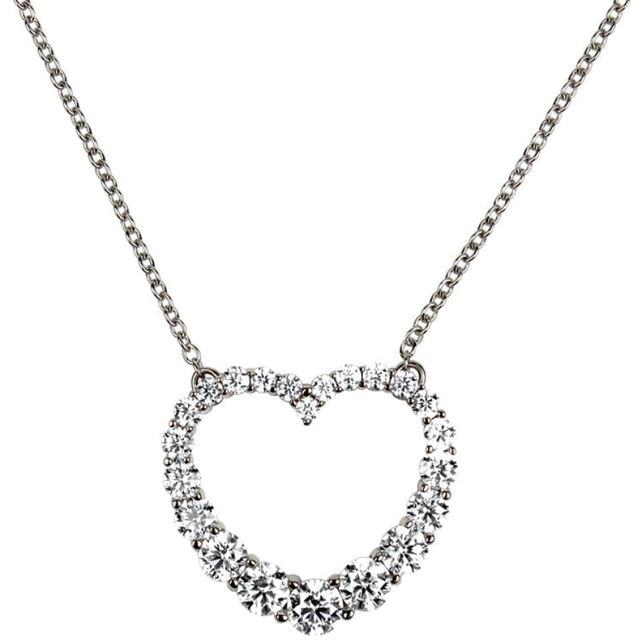 Jewelry Hearts on Fire Diamond Necklaces & Pendants | Hearts On Fire 18K White Gold "Whimsical Heart" Diamond Necklace