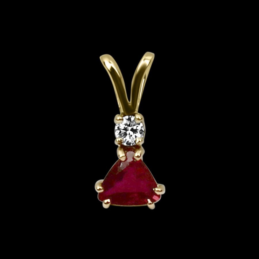 Estate PAGE Estate | Estate 14K Yellow Gold Ruby & Diamond Pendant