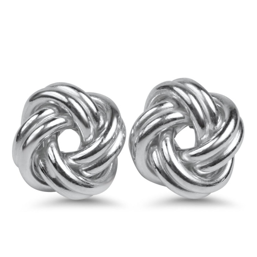 Jewelry Springer's Collection Stud Earrings | Sterling Silver Knot Stud Earrings