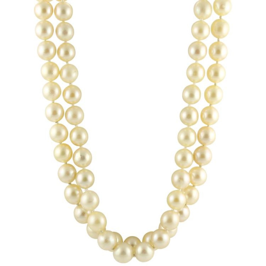 Estate PAGE Estate | Estate Double Strand 23" Pearl Necklace With Floral Clasp