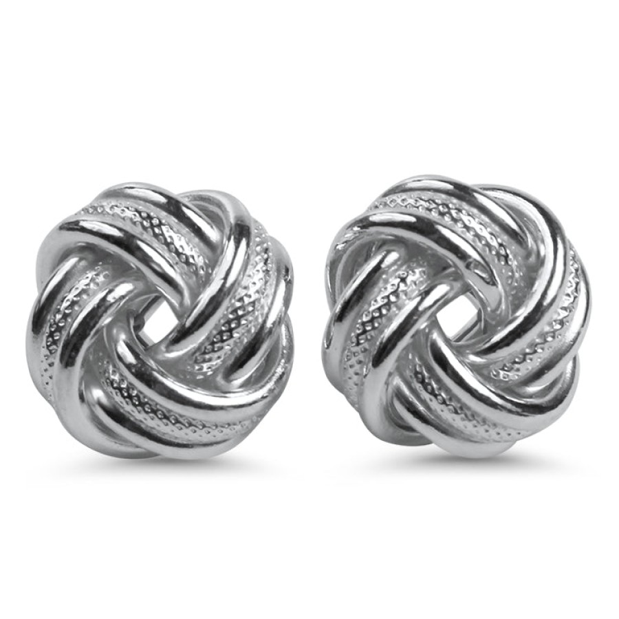 Jewelry Springer's Collection Stud Earrings | Sterling Silver Knot Stud Earrings