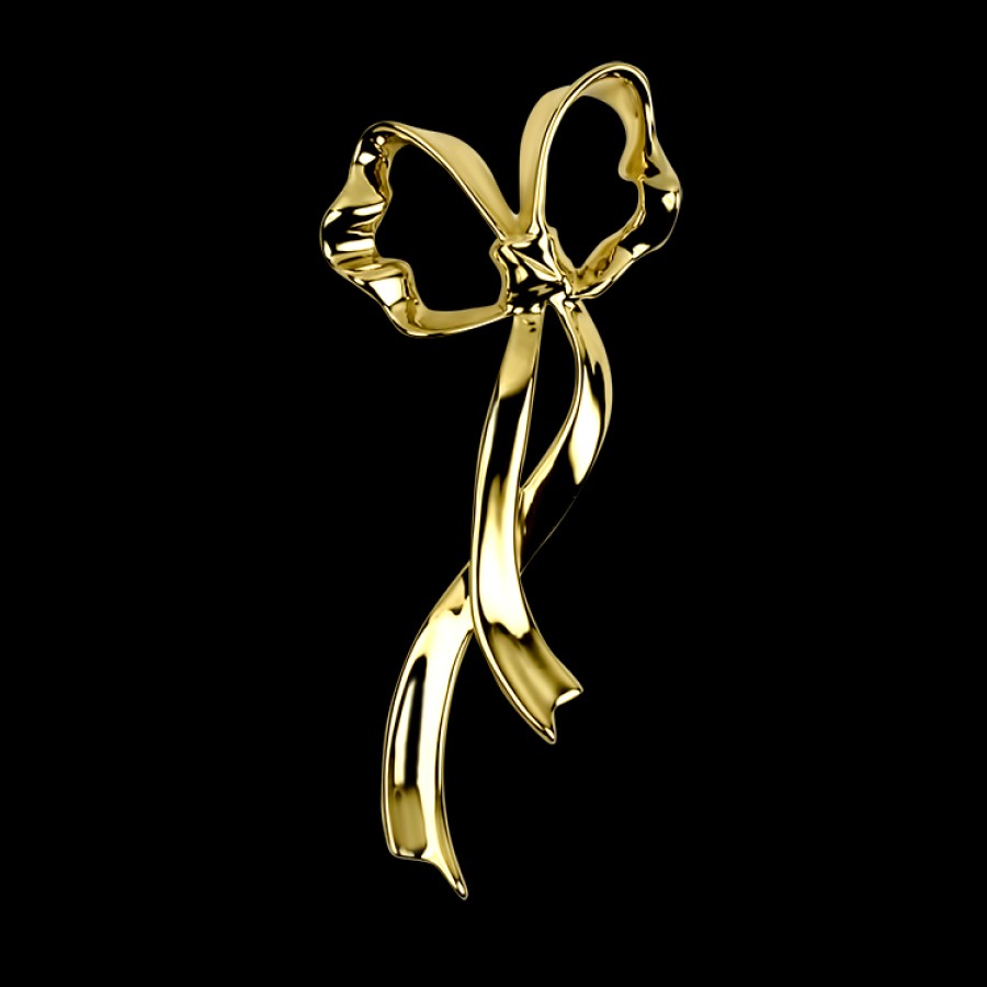 Estate Estate Tiffany & Co. | Estate Tiffany & Co. Vintage 18K Yellow Gold Bow Ribbon Brooch