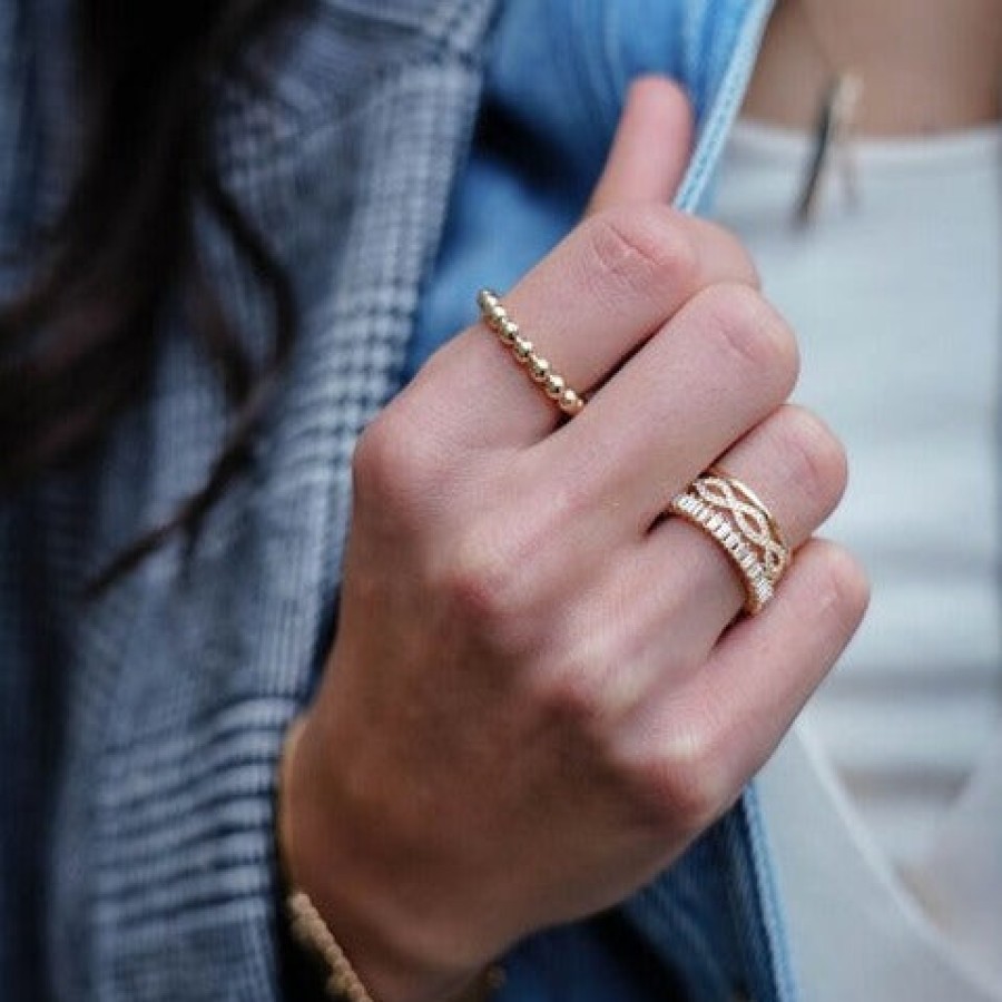 Jewelry Dana Rebecca Designs Stacking Rings | Dana Rebecca Designs Poppy Rae Large Pebble Ring- Yellow Gold