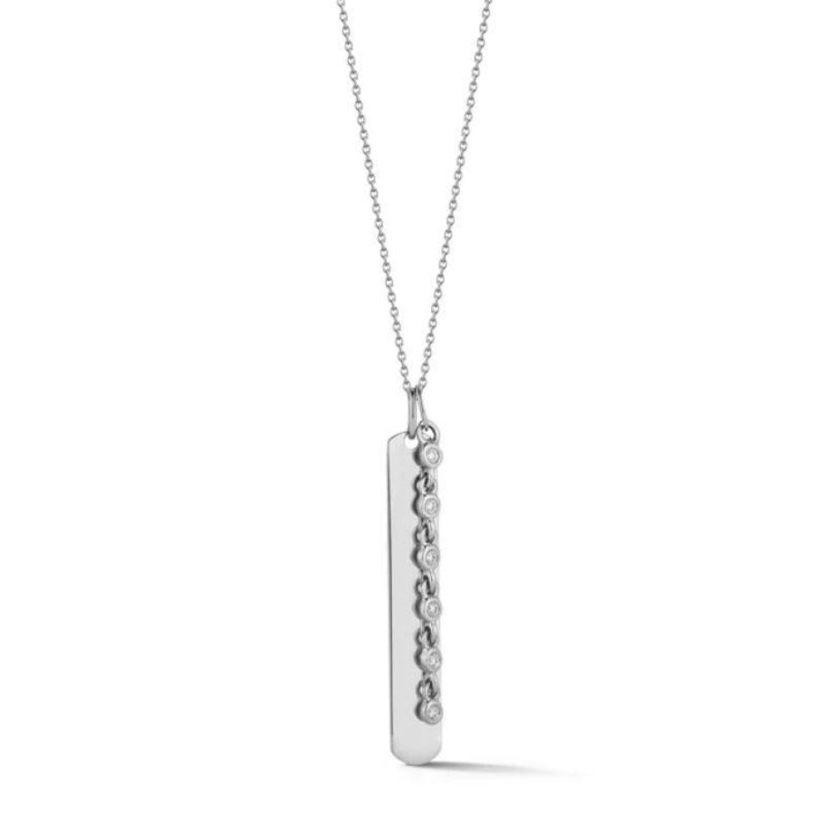 Jewelry Dana Rebecca Designs Diamond Necklaces & Pendants | Dana Rebecca Designs Lulu Jack Vertical Bar And Diamond Bezel Link Nec