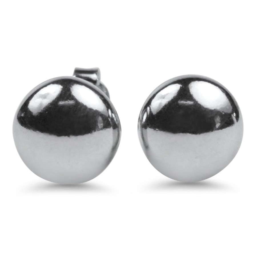 Jewelry Springer's Collection Stud Earrings | Sterling Silver Half Dome Stud Earrings