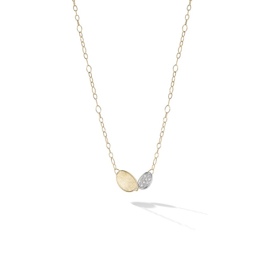 Jewelry Marco Bicego Diamond Necklaces & Pendants | Marco Bicego Lunaria Collection 18K Yellow Gold And Diamond Petite Dou