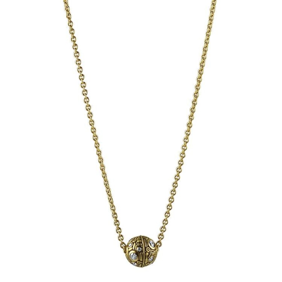 Jewelry Alex Sepkus Diamond Necklaces & Pendants | Alex Sepkus 18K Yellow Gold Diamond Ball Necklace